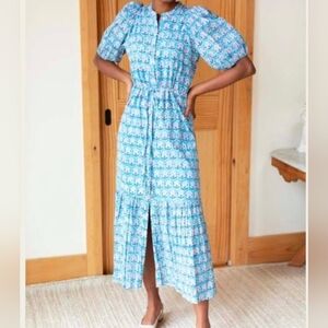 Emwrson Fry Love Thomas India Collection LUCY DRESS - FRIDAY FLOWERS BLUE Small